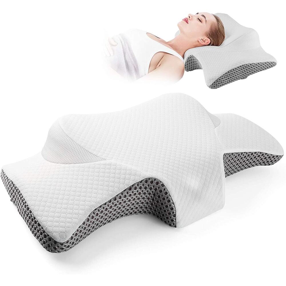 Contour Memory Foam Pillow for Sleeping, Orthopedic Cervical Support
